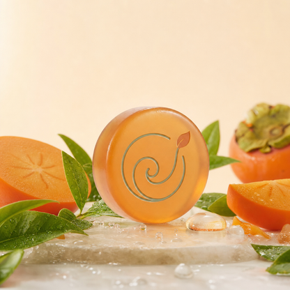 Persimmon Soap Bar — Odour-Neutralising Cleanser with Rose & Shea | Face & Body, 100g