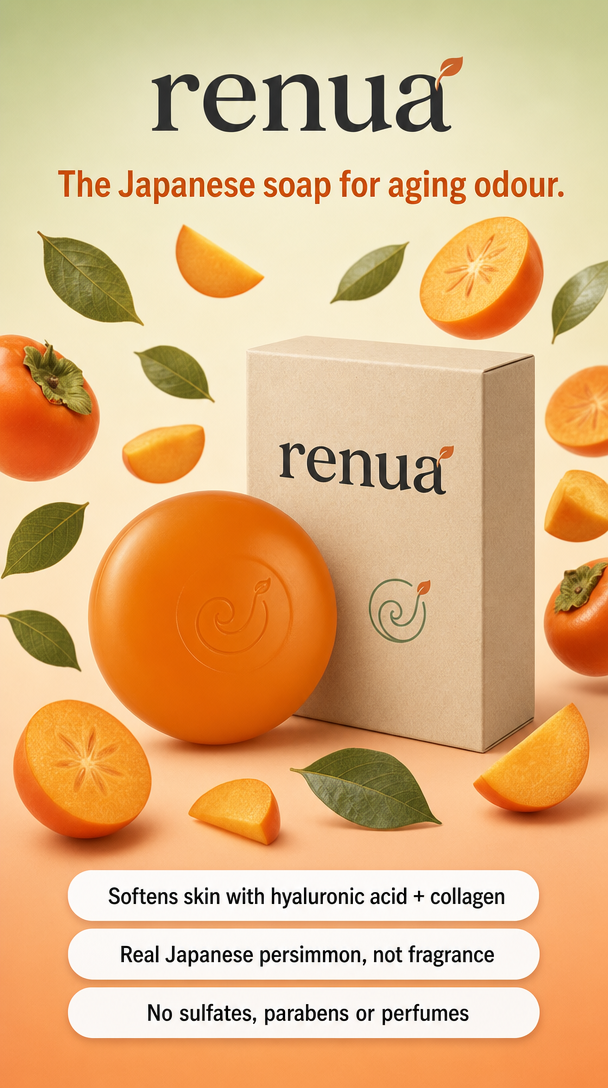 Persimmon Soap Bar — Odour-Neutralising Cleanser with Rose & Shea | Face & Body, 100g